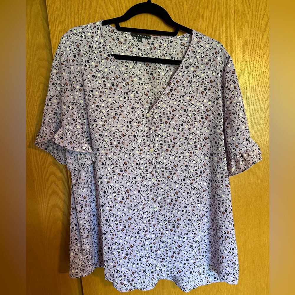 Floral Pastel Purple Blouse